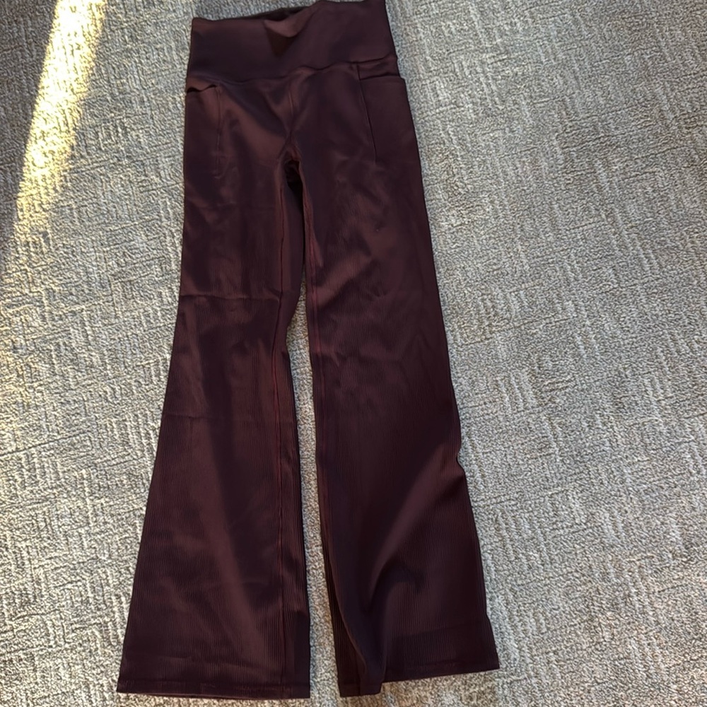 Athleta ribbed flared leggings